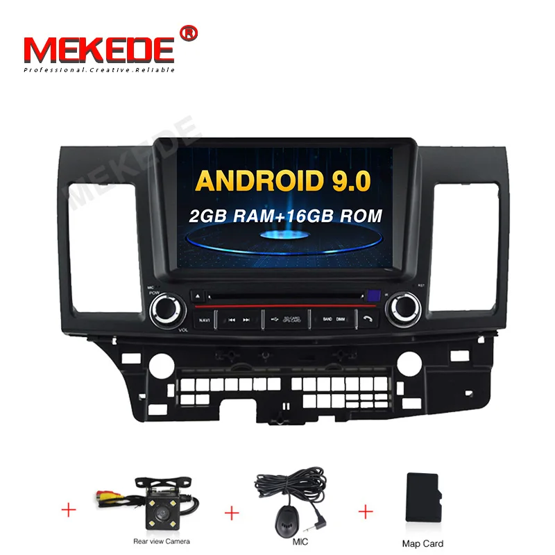 16G dvd camera MEKEDE 4G ram для Mitsubishi Lancer 10 CY 2007-2012 автомобильный Радио Мультимедиа Видео плеер навигация gps Android 9,0 2din 2 din dvd - Цвет: 16G dvd camera