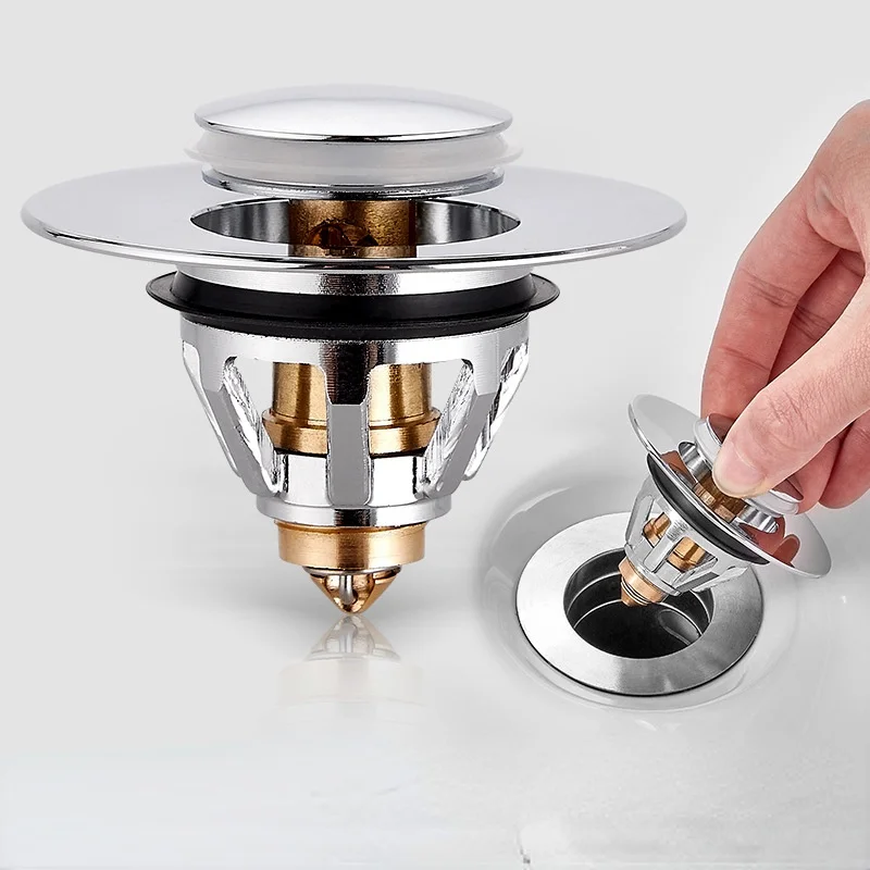 

Basin Drain Bounce Core Wash Basin Sink Leaking Plug Push Type Stainless Steel Fitting Drain Pipe Cover