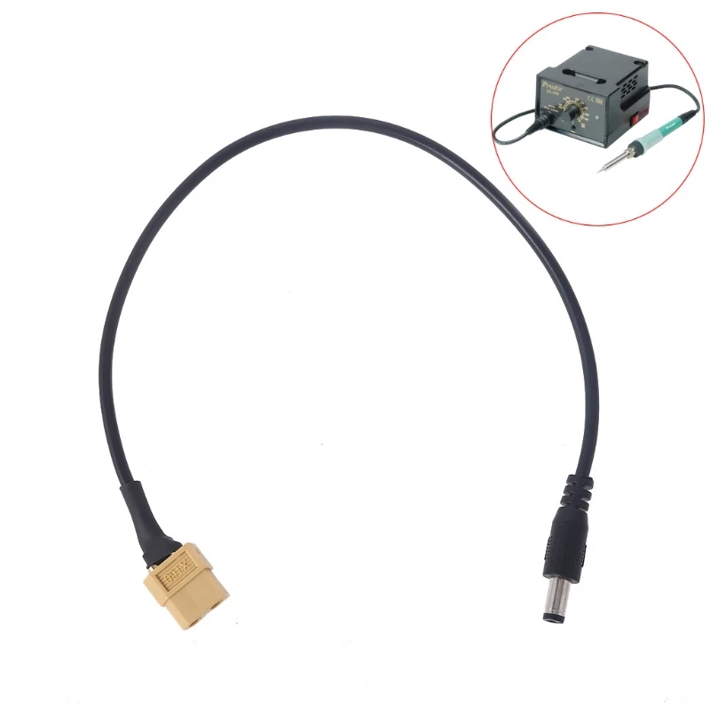 

30 см кабель адаптера XT60 Штекерный пулевой разъем к штекеру постоянного тока 5,5 мм X 2,5 мм кабель питания TS100 умный Электрический паяльник