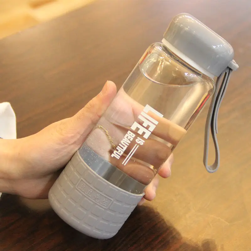 Стеклянная портативная чашка Женская Студенческая креативная термостойкая