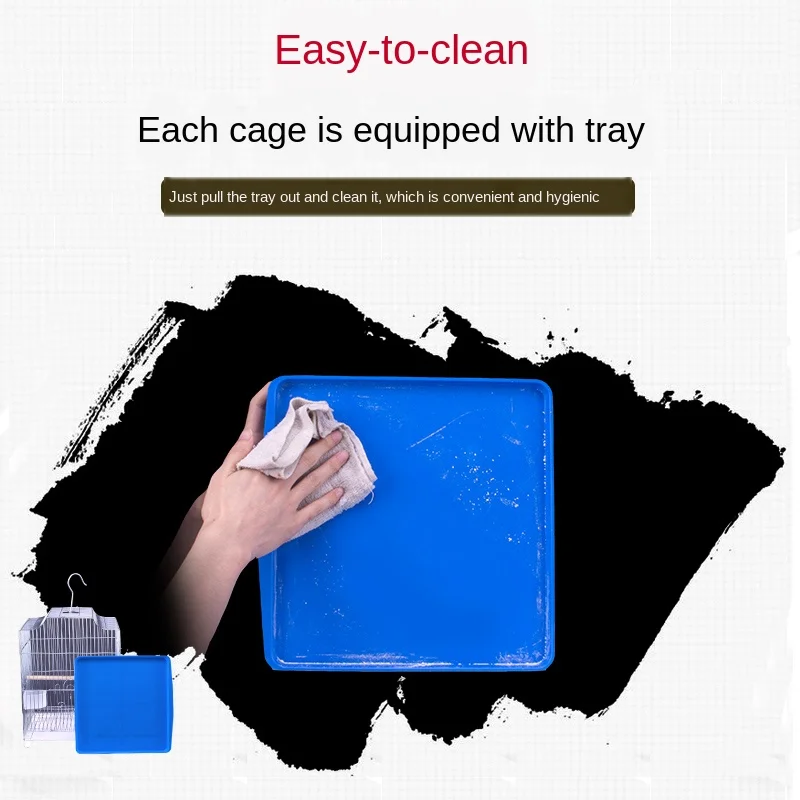 

Stainless Steel Square Black Phoenix Budgerigar Live Bird Electroplating Bird Cage Large Peony Myna Mynah Thrush Bird Cage