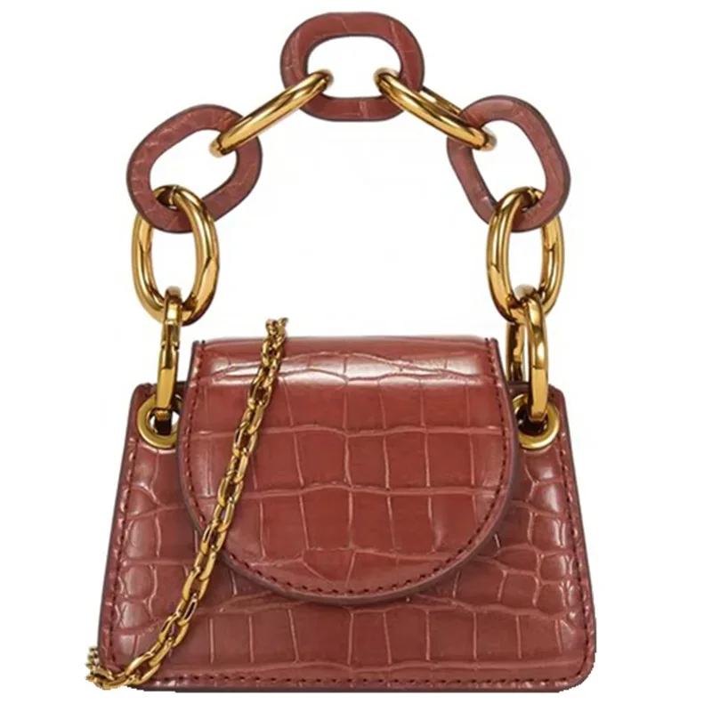 

2020 New Style Small Women's Bag Crocodile Net Red Lipstick Bag Cartoon Change Purse Mini Chain Magnetic Buckle Bag