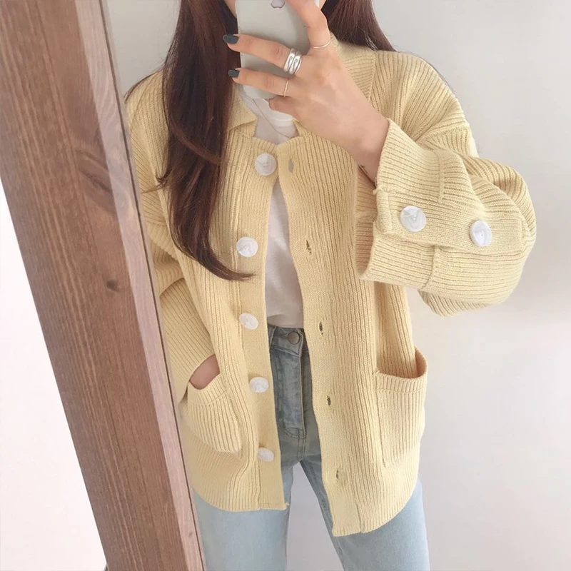 Fitaylor новинка женские кардиганы повседневные отложной воротник однобортный