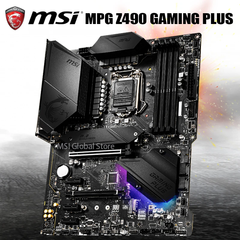Online MSI MPG Z490 Gaming Plus Gaming Motherboard 10th Gen Intel Core LGA 1200 DDR4 CF Dual M.2 USB 3,2 Gen 2 2,5G LAN RGB ATX Neue
