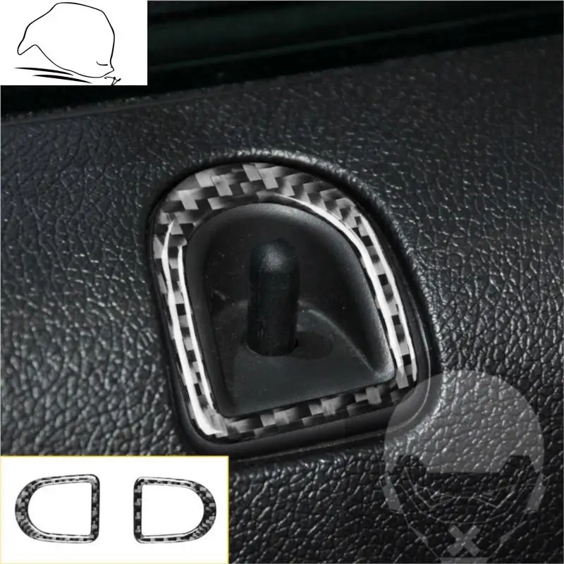 

For Ford Mustang GT 2005-2009 S197 Car Door Lock Button Knob Frame Cover Ring Sticker Push Button Carbon Fiber Accessories Black