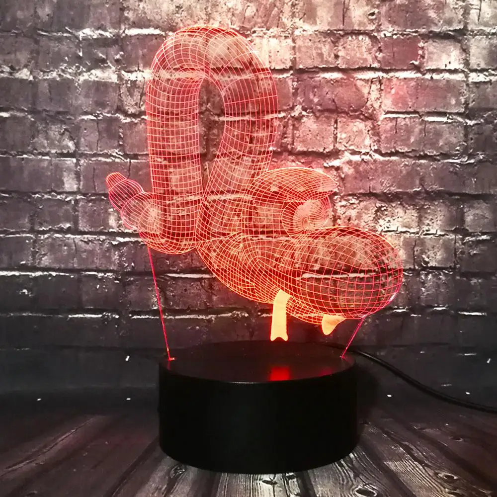 2017 креативный 3D светильник в форме змеиного воздушного шара USB LED иллюзия Ночной