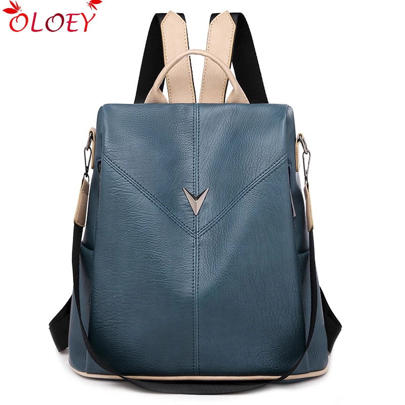Backpack for women brand 2019 new fashion trend wild quality lady soft leather large capacity travel casual anti-theft backpack |