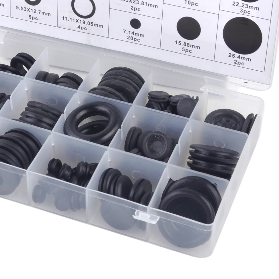

125PCS 18 Sizes Assortment Car Auto Rubber Grommet Firewall Hole Plug Electrical Wire outlet protection O-Ring Gasket Set