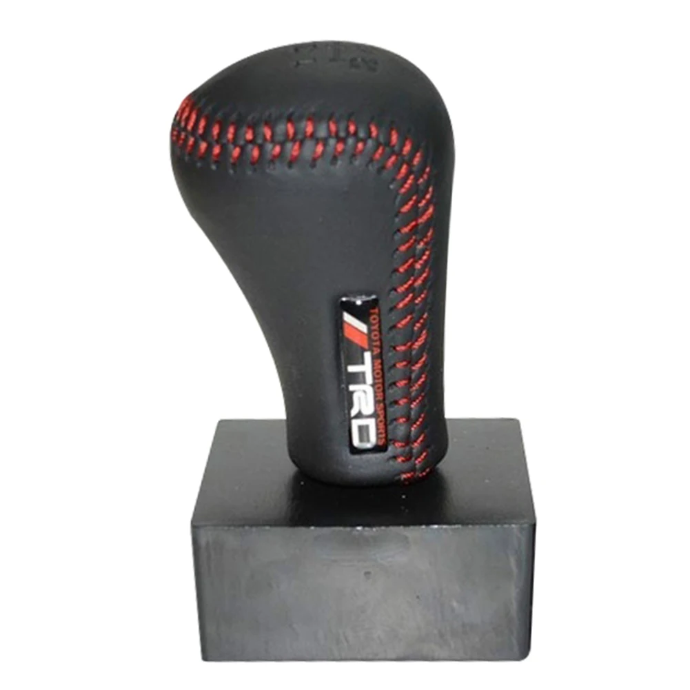 

Car Gear Shift Lever Knob Stick Faux Leather Manual Shift Knob with 5 Speed Universal for Toyota TRD