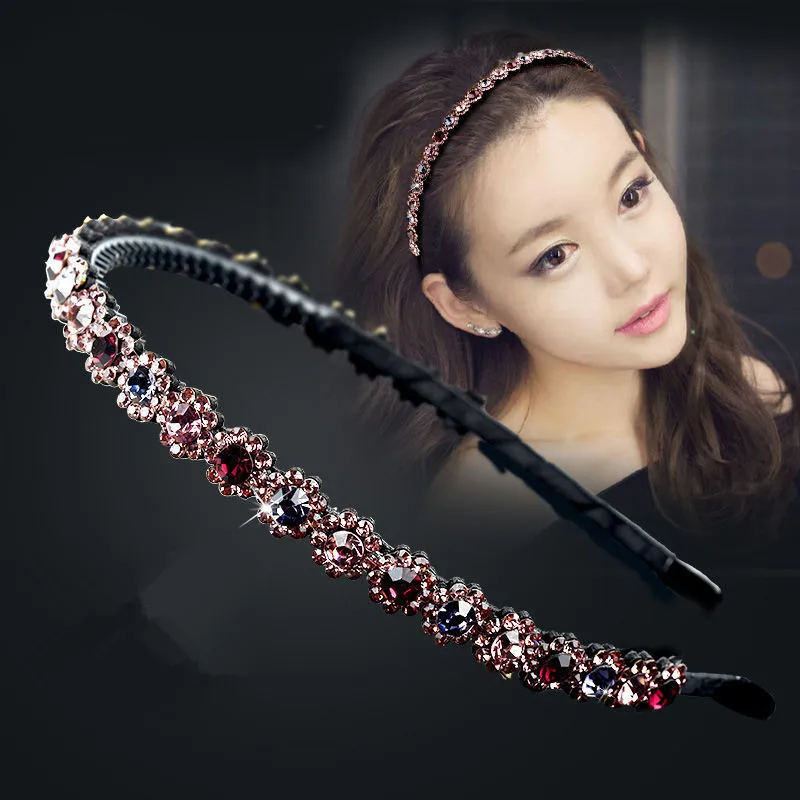 

New Fashion Hot Sale Wild Pearl luxurious Rhinestone Bangs Clip Headband Hair band for Women Girl Hair Accessories Headwear