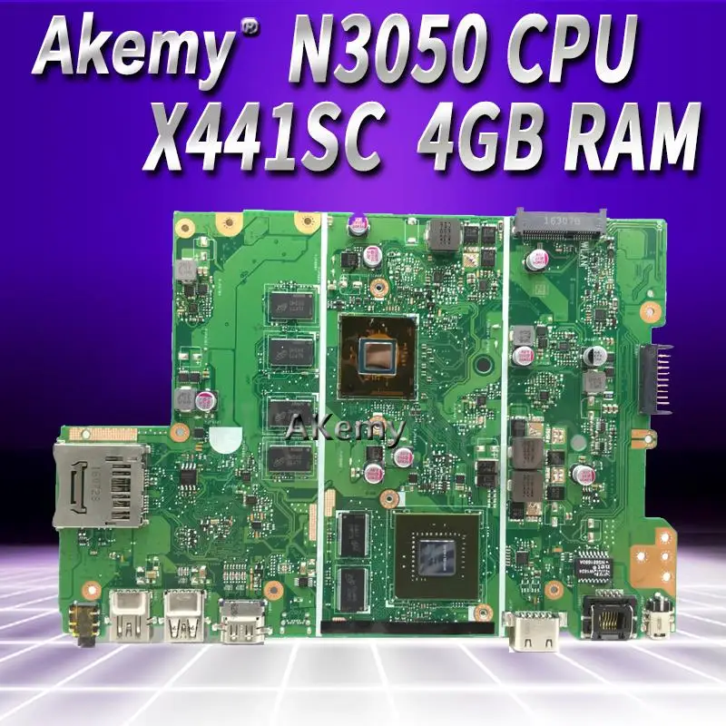 

X441SC материнская плата N15V-GL1-KA-A2 N3050 CPU 4 Гб RAM материнская плата REV2.0 для For Asus X441S X441SC материнская плата для ноутбука 100% протестирована