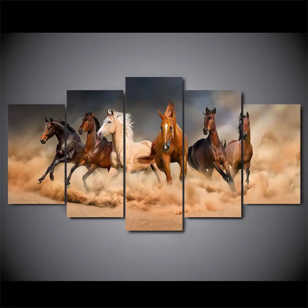 

Drop shipping 5 Panel Wall Art Pictures Canvas Painting abstract canvas poster painting decoration for living room LW375