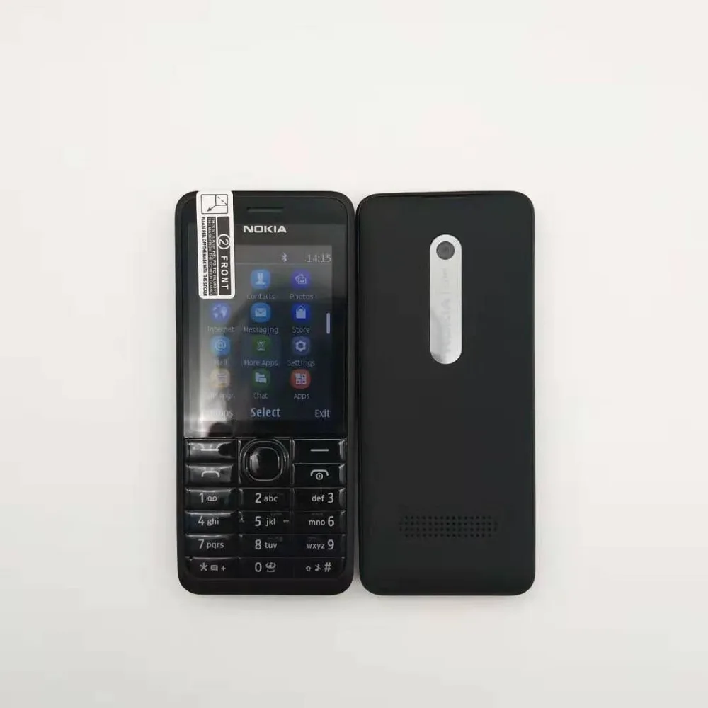301 Nokia 301 разблокированный WCDMA 2,4 ''одна sim-карта МП мобильный телефон Восстановленный телефон