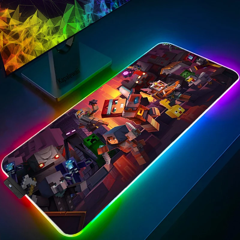 rgb large gaming mouse pad anime dungeon mousepad mice rubber desk mat computer pad keyboard pad laptop notebook pad free global shipping