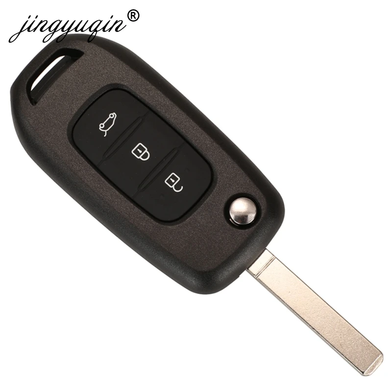 Чехол jingyuqing для автомобильного флип ключа Renault Kadjar Captur Symbol Kaptur Megane Logan 2013 2018 3BTN