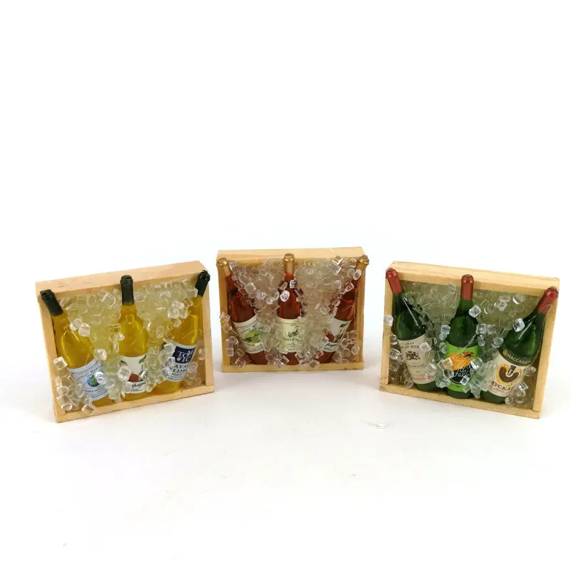 

Three Wine Bottles, Miniature Food Play Model Dollhouse Accessories