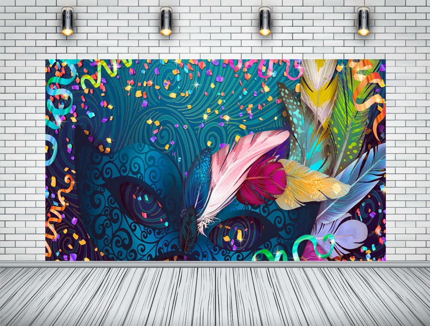 Ktonsdci Карнавальная маска красочный фон фотографический фотография задник для