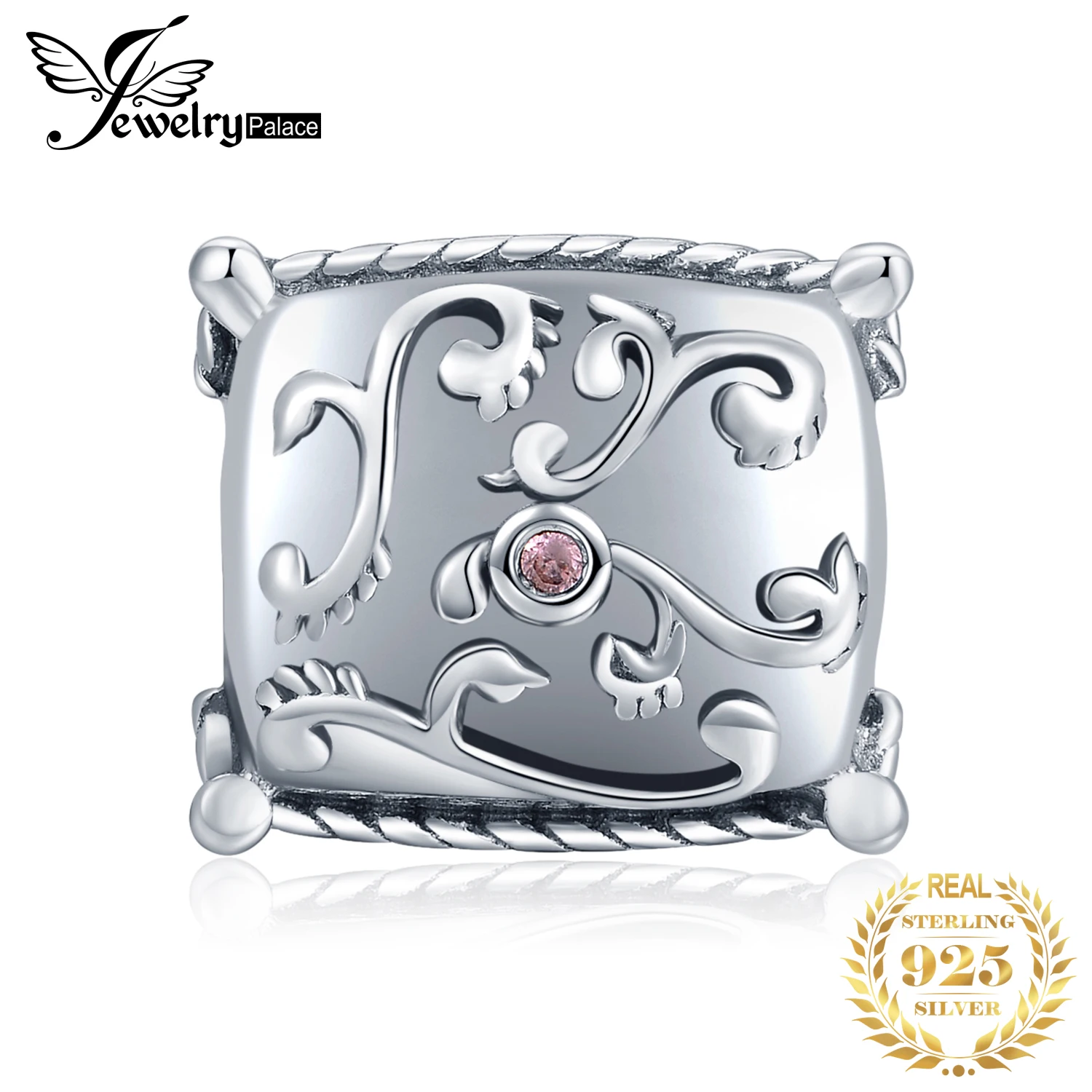 JewelryPalace розовый фианит филигрань дома подушки детские Шарм бисера Fit браслет 925