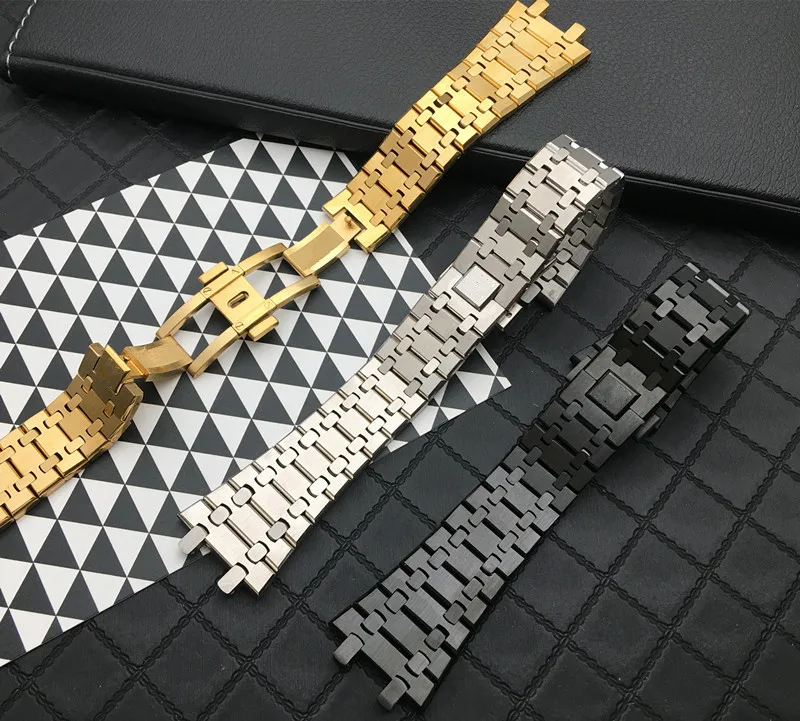 Ремешок из нержавеющей стали для наручных часов браслет с пряжкой логотипом AP ROYAL