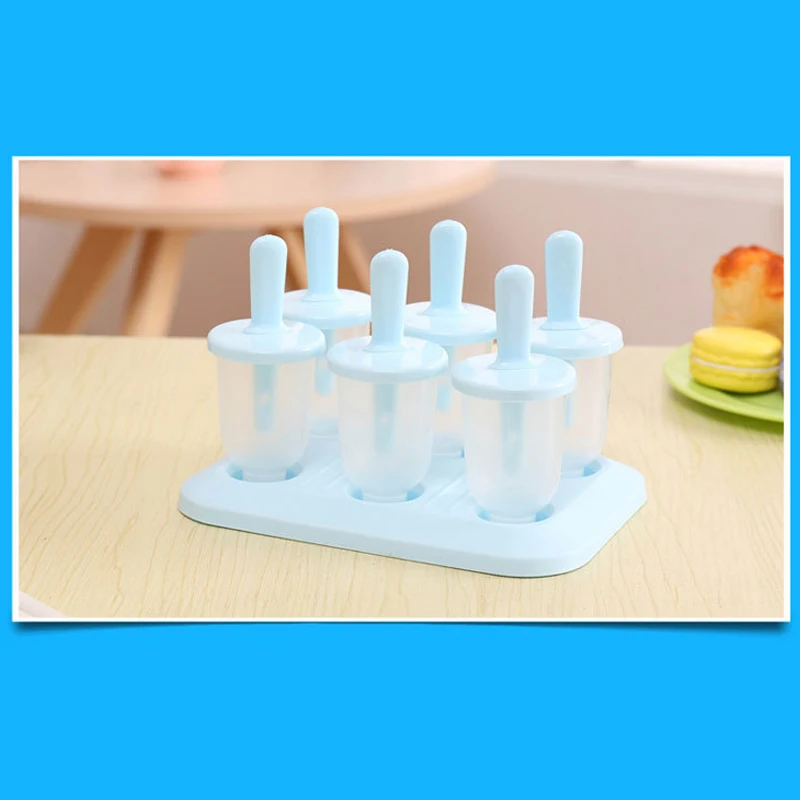 

Spot 6pcs/1 Set Circular with Lid Ices Tray DIY Ices Cream Mold Popsicles Molds Makers VJ-Drop