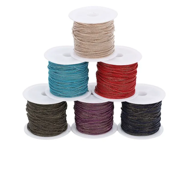 

10 Yard/roll 1.5mm copper O Chains Bulk Steel Color for DIY Jewelry Chain Making Crafts dftg4s