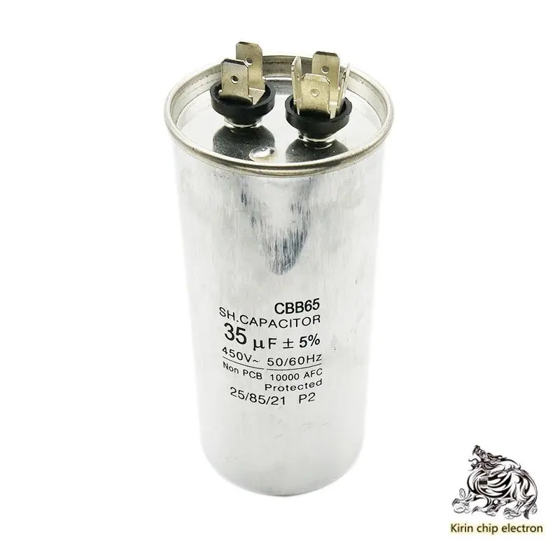 

5pcs/lotcbb65capacitor 35uf 450V aluminum case starting capacitor cbb65a-1 explosion-proof air conditioning compressor capacitor