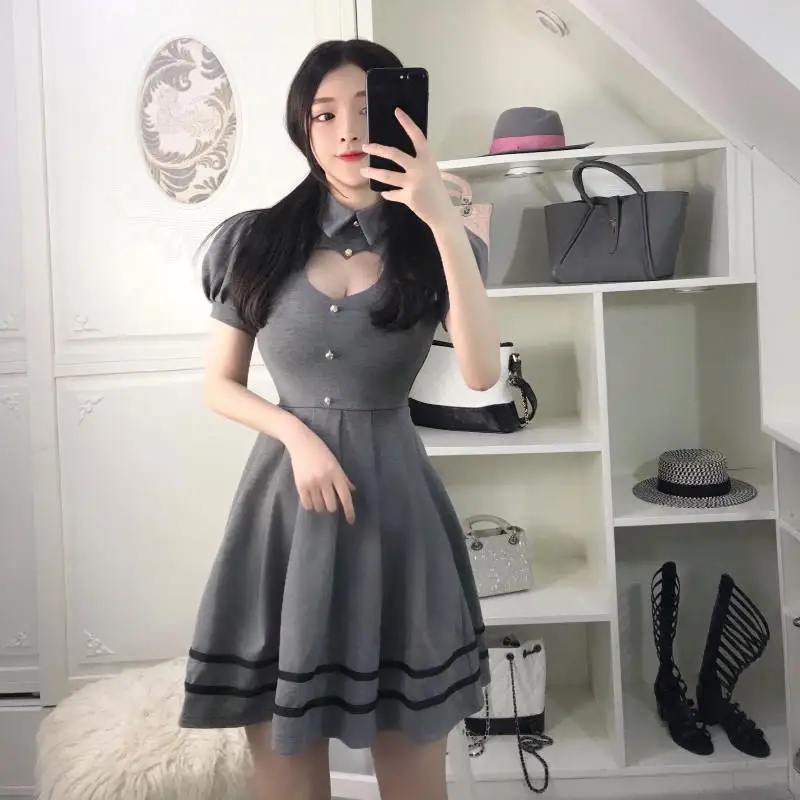 Женское ажурное платье с сердечками облегающее в полоску коротким рукавом и