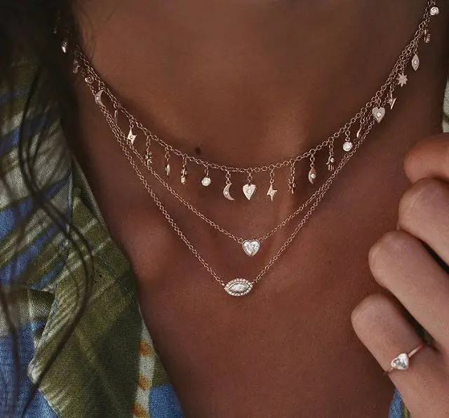 Изящное колье из стерлингового серебра 925 пробы с подвеской в виде луны и звезд