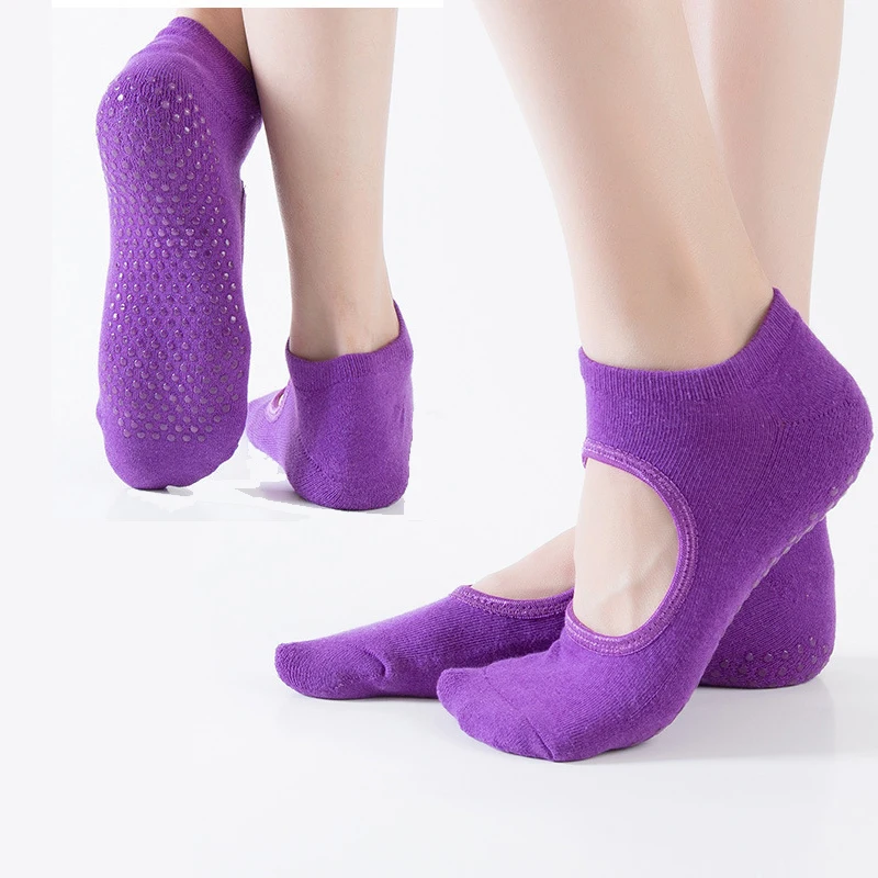

Women Yoga Socks Non-Slip Grips Thicken Antislip Silicone Sole Breathable Cotton Pilates Pure Barre Ballet Dance Socks