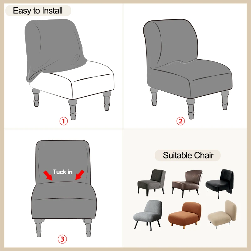 

Universal Size Chair Sofa Couch Cover Elastic Recliner Slipcover Protector All-inclusive Armless Chair Single Seat Sofa Cover