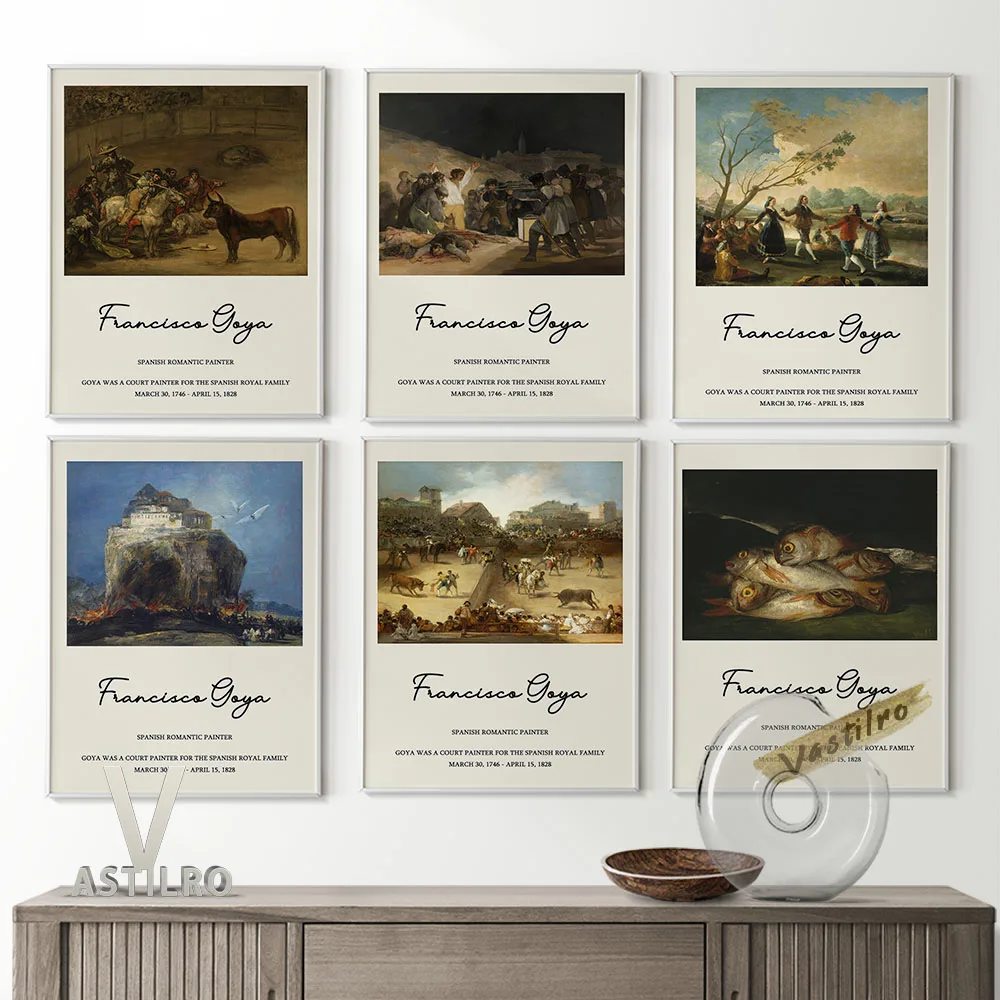 

Francisco Goya Exhibition Museum Retro Poster Landscape Figure Illustration Wall Art Home Decor Canvas High Quality Painting