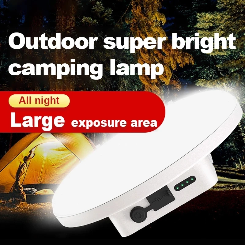 

15600mAh High Power Camping Tent Light Portable Rechargeable LED Stepless Dimming Lantern Dual Purpose Emergency Night Lamp