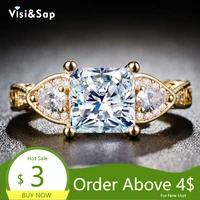 visisap yellow gold color vintage palace wedding rings for women fashion shinning zircon jewelry factory wholesale supplier b802