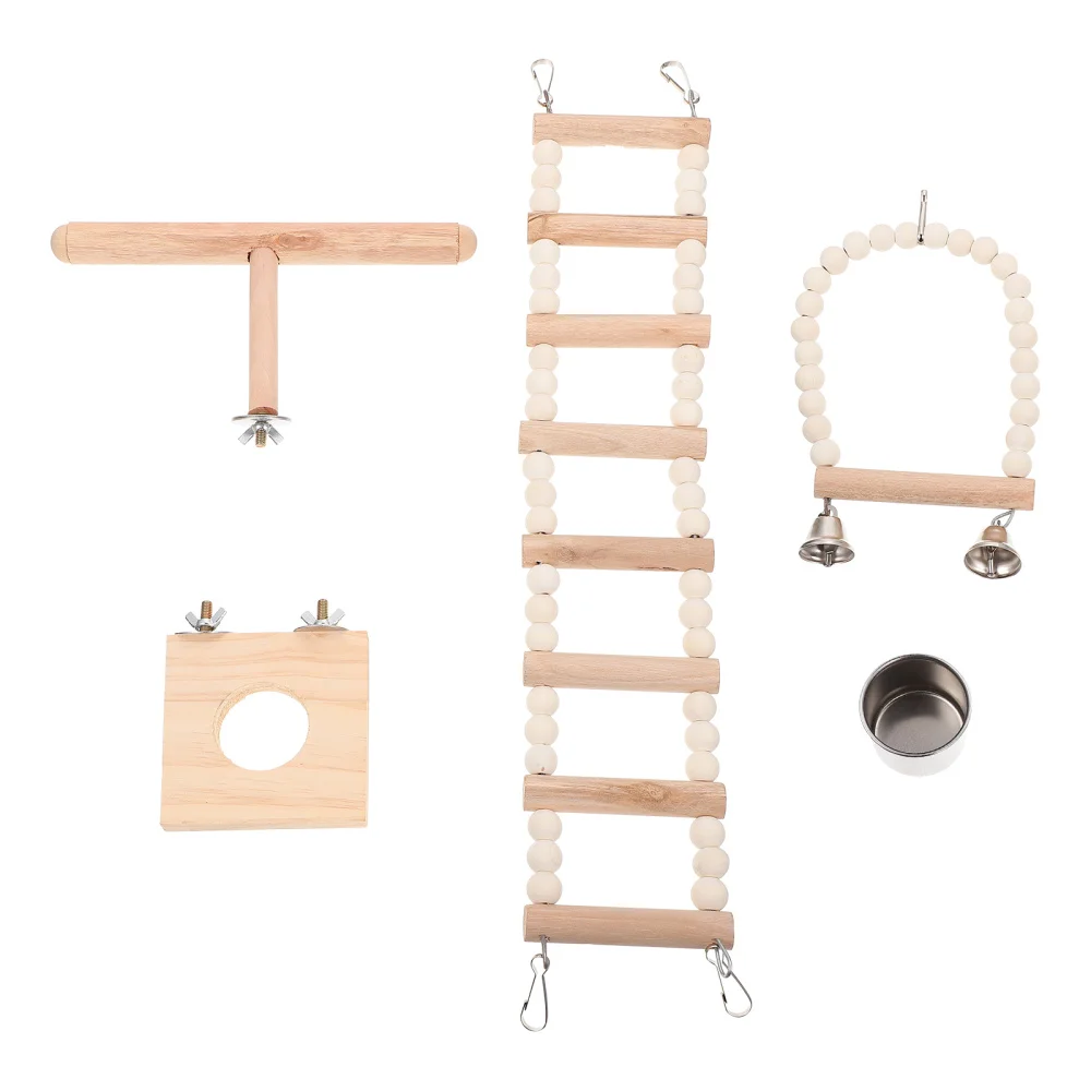 

1 Set/4pcs Hamster Ladder Wooden Climbing Swing Platform Bird