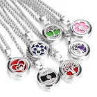 Новый ароматерапия Цепочки и ожерелья древо жизни Ювелирные изделия с диффузором Откройте медальон кулон эфирные масла освежитель воздуха диффузор Цепочки и ожерелья