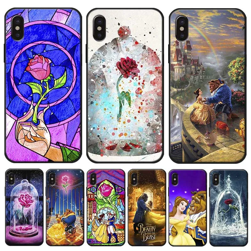 Beauty Beast Rose Princess Art чехол для iPhone X XS MAX XR 7 8 6 6S plus 5s SE Прозрачный мягкий силиконовый