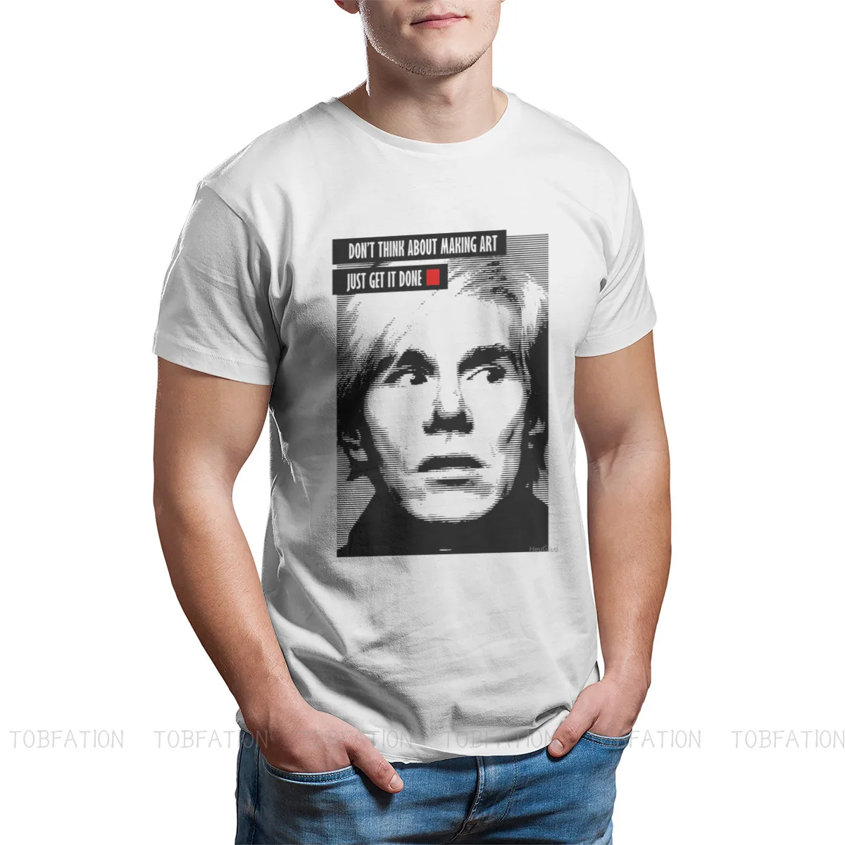 

Cool Man's TShirt Andy Warhol Visual Pop Art Artist Crewneck Tops 100% Cotton T Shirt Humor High Quality Gift Idea
