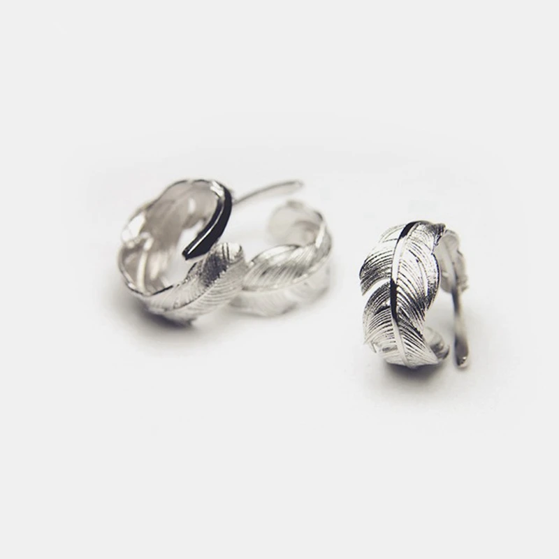 

2020 New 925 Sterling Silver Adjustable Open Ring for Women Wide Leaf Ring Jewelry Bijoux Femme Retro Finger Bague Wholesale