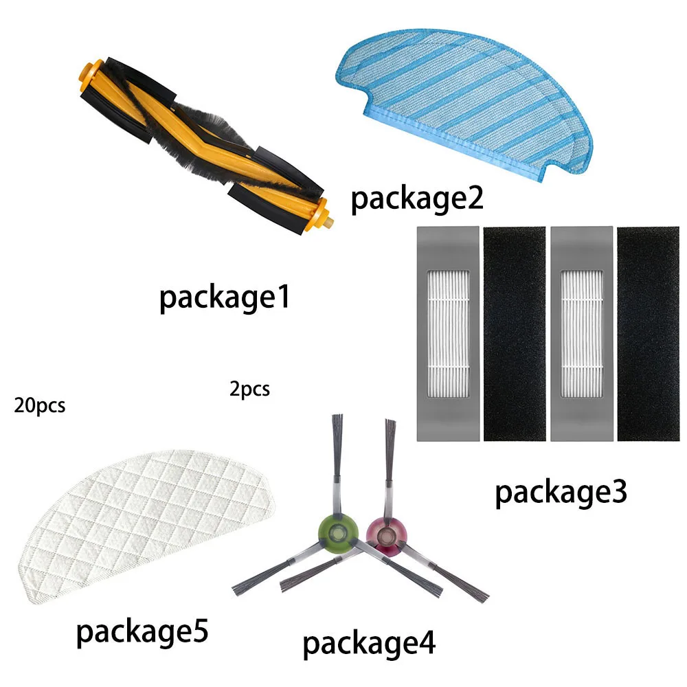 

Main Roller Side Brush &Filters For Ecovacs OZMO T8 Vacuum Cleaner Parts Replacement Home Accessories Filter Side Main Brush