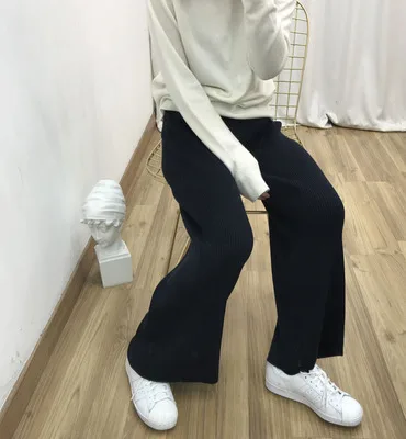 Женские брюки мягкие восковые удобные с высокой талией кашемировые трикотажные