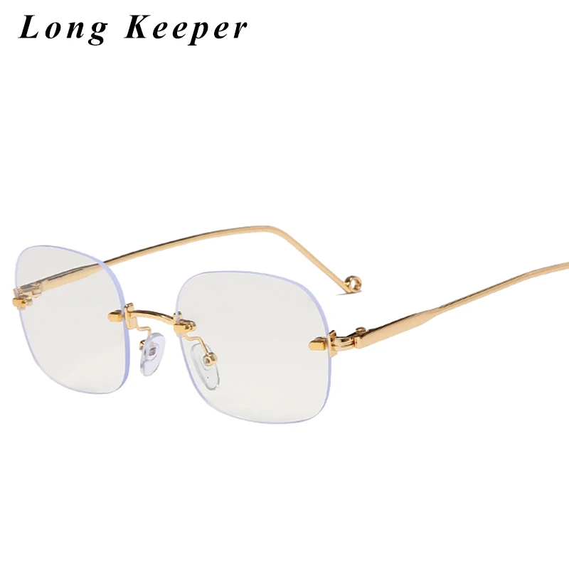 

Men Women's Anti Blue Light Glasses Frame Vintage Rimless Computer Reading Frames Blue Light Blocking Optical Spectacle Eyeglass