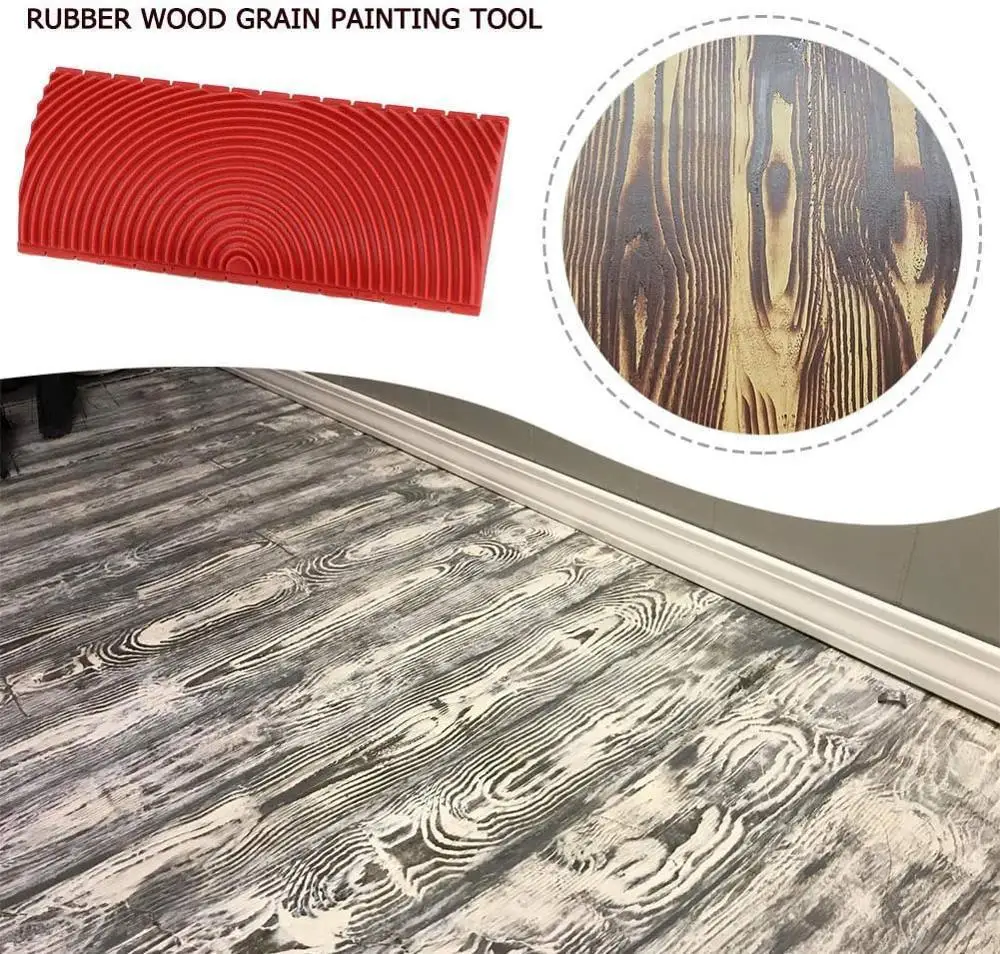 

2Pcs 3 Inch 6 Inch Imitation Wood Grain Paint Roller Brush Wall Painting Tool Sets Wall Texture Art Painting Tool Set