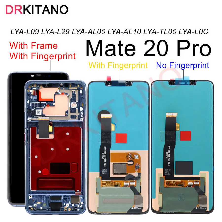 Для huawei mate 20 Pro mate 20 Pro ЖК-дисплей сенсорный экран дигитайзер с рамкой+ датчик отпечатков пальцев для huawei mate 20 Pro lcd