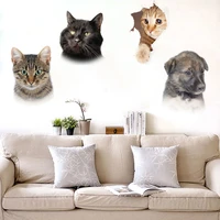 toilet stickers 3d cat vivid wall stickers fashion lovely animal pvc waterproof decal for bathroom toilet kicthen decor