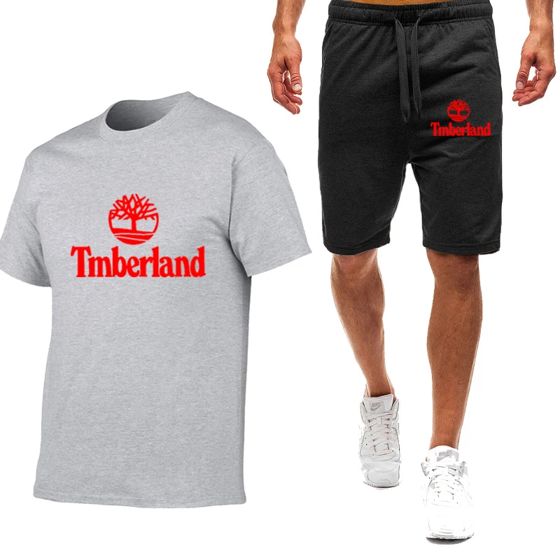 

2021 new men's sports suit printed casual wear fashion breathable T-shirt + sports shorts two-piece men's running suit