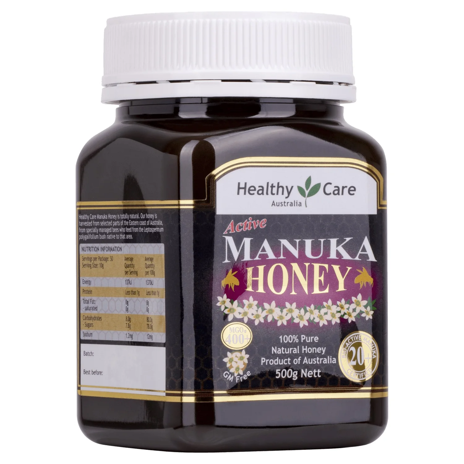 

Original Australia Healthy Care Manuka Honey UMF20+ MGO400+ 500g Helicobacter Pylori HP Stomach Respiratory Health Wellness