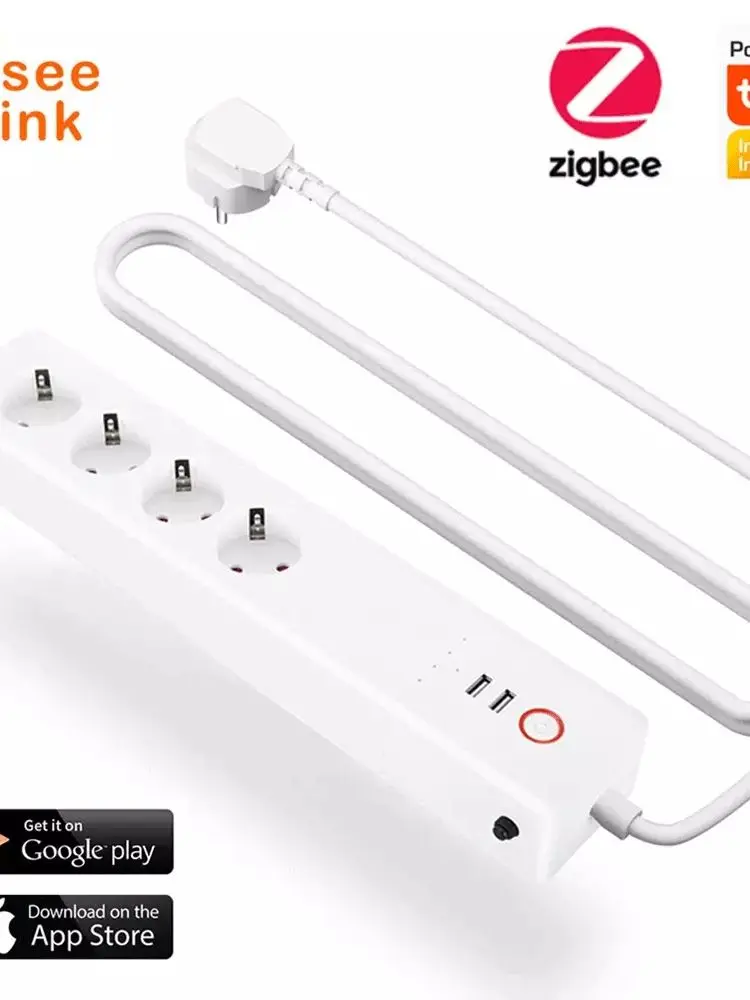 Умный удлинитель Zigbee 16 А с евророзеткой несколькими розетками и пультом 4AC