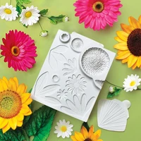3ps sunflower leaf pattern stamping silicone mold for fondant chocolate epoxy sugarcraft mould pastry cupcake decorating kitchen