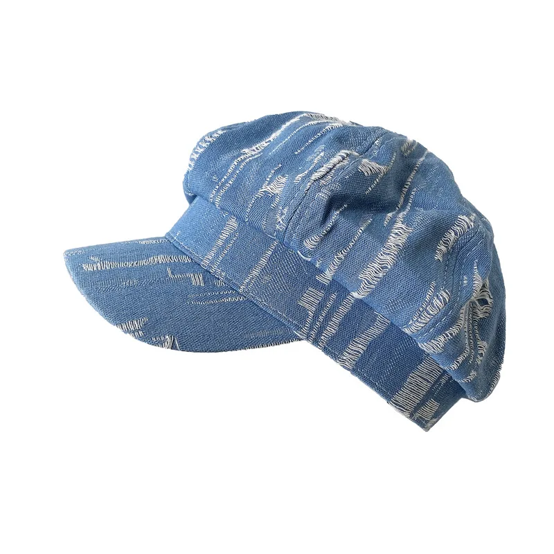 

2020 Spring And Autumn Fashion Worn Denim Cap Summer Outdoor Leisure Visor Hat Trend Hole Octagonal Caps Hip Hop Sport Hats