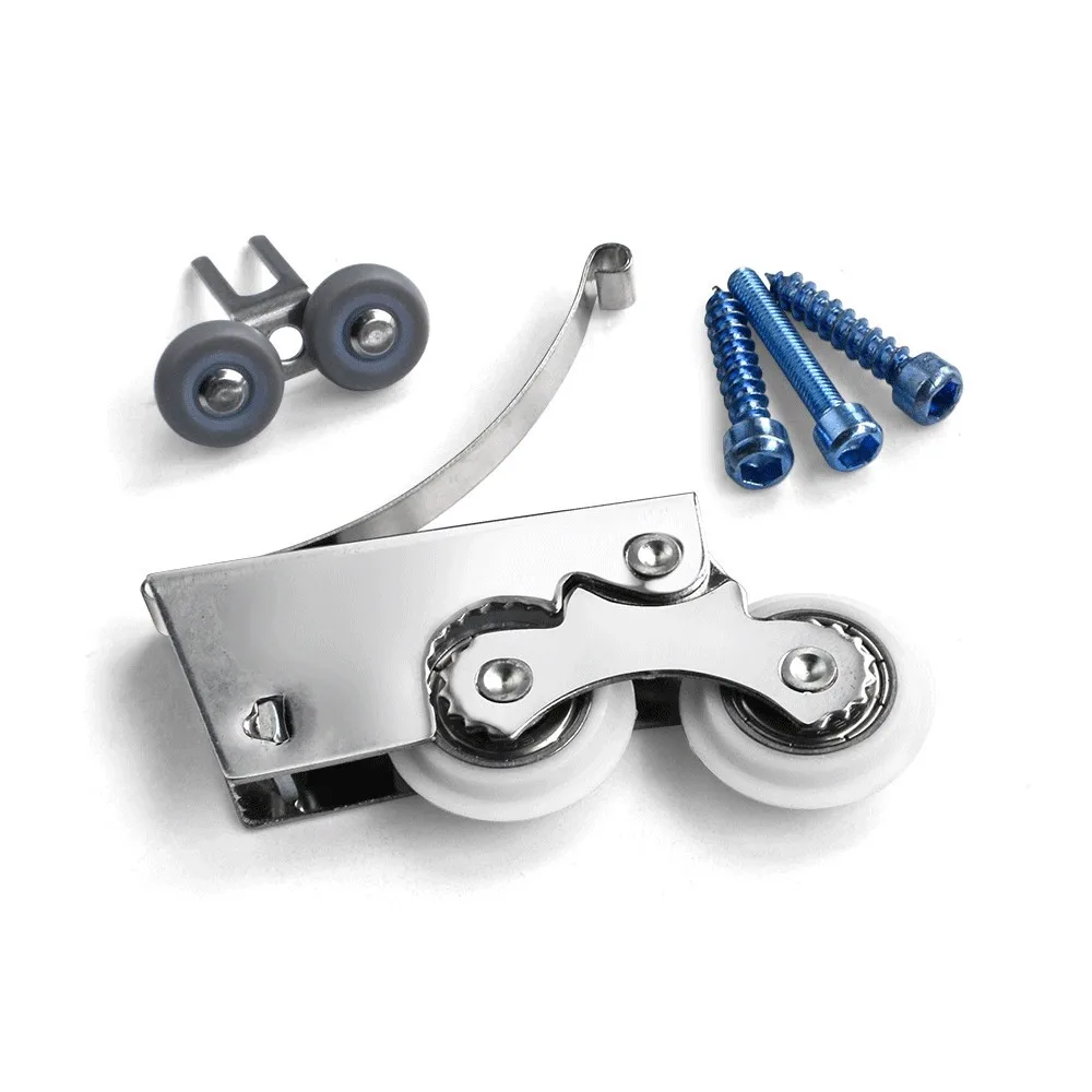 Металлический имитационный вал двухколесный бегунок для гардероба съемник